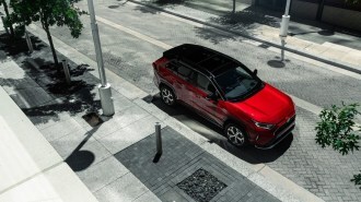 The 2023 Toyota RAV4 Prime in a two-tone color scheme