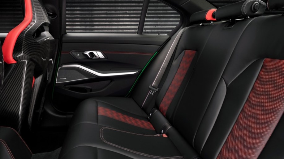 The rear seats of the 2024 BMW M3 CS.