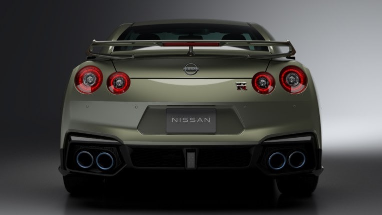 The 2024 Nissan GT-R seen from the rear