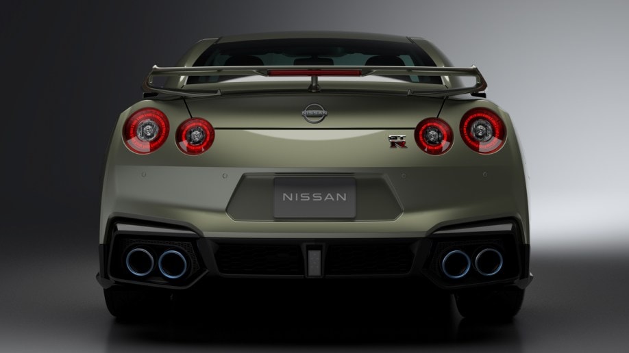 The 2024 Nissan GT-R seen from the rear 