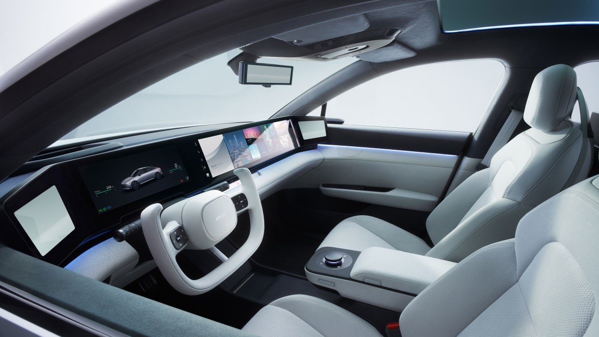 The interior of the Sony Honda Mobility, Inc. Afeela prototype