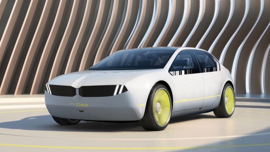 The BMW i Vision Dee concept from a front quarter angle