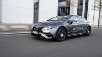 The Mercedes-Benz Drive Pilot system in testing, using a 2923 EQS electric sedan