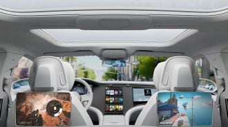 An Nvidia GeForce Now demonstration of cloud-based gaming inside a car