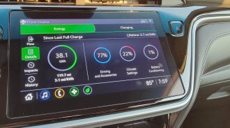 2022 Chevrolet Bolt battery details info screen.