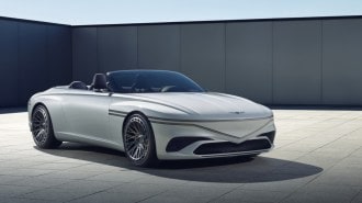The Genesis X Convertible concept seen from a front quarter angle