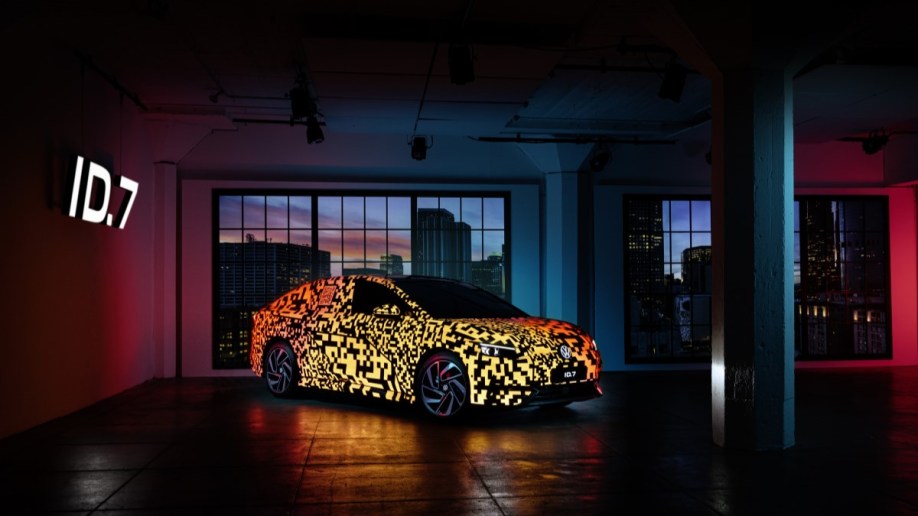 The upcoming Volkswagen ID.7 seen at the 2023 Consumer Electronics Show