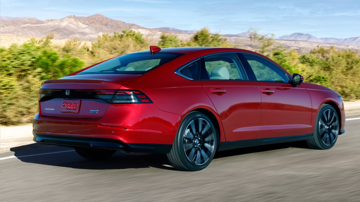 Rear view of the totally redesigned 2023 Honda Accord