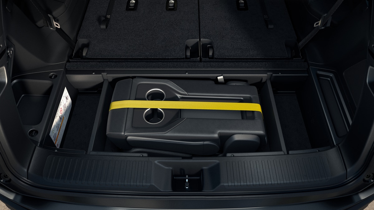The stowaway center second-row seat of the 2023 Honda Pilot