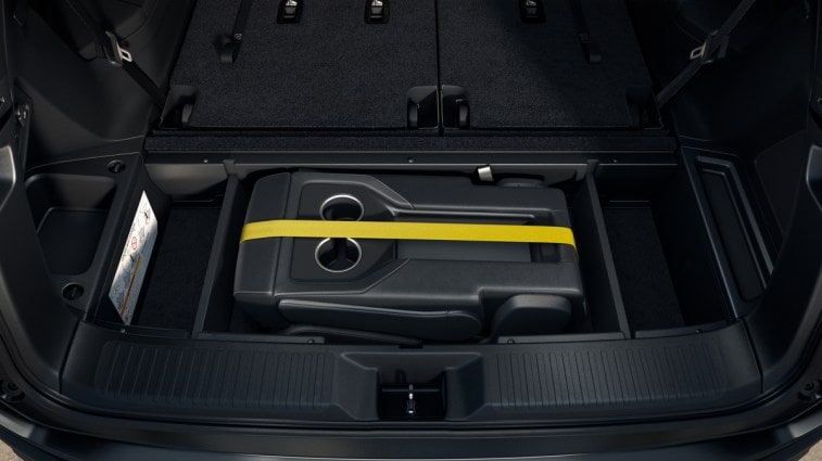 The stowaway center second-row seat of the 2023 Honda Pilot