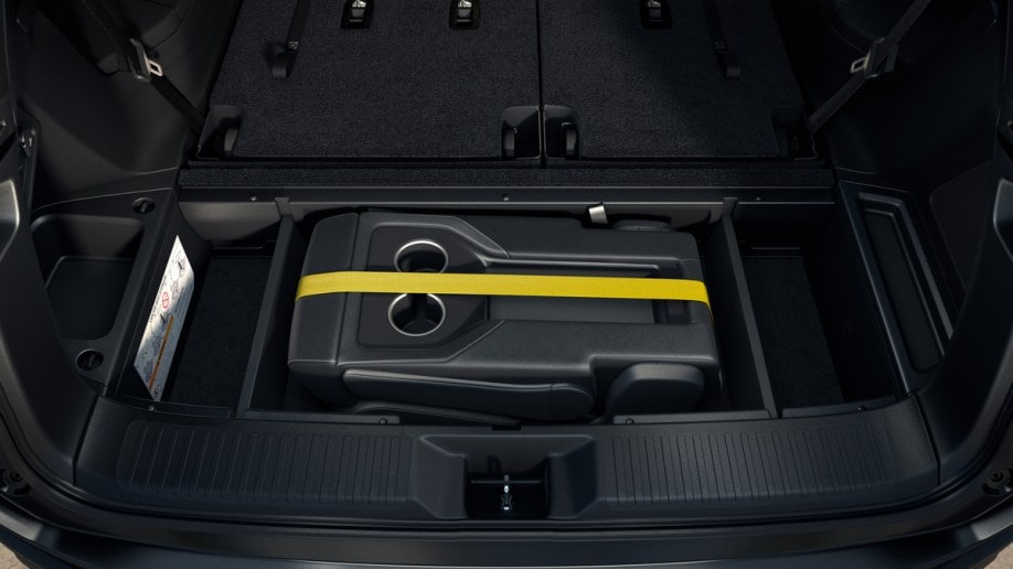 The stowaway center second-row seat of the 2023 Honda Pilot