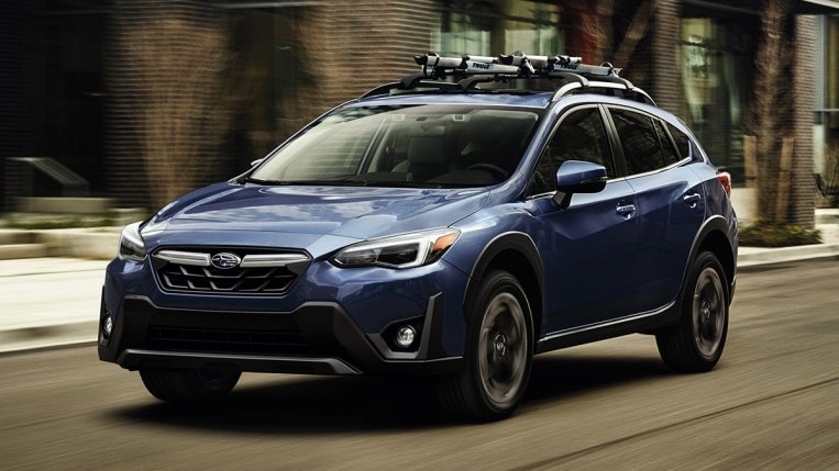 Blue Crosstrek Limited Driving