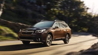 The 2023 Subaru Outback seen from a front quarter angle