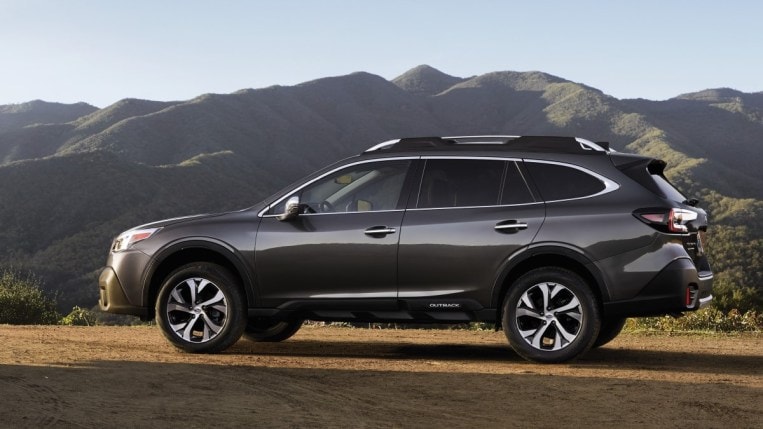 The 2023 Subaru Outback seen in profile