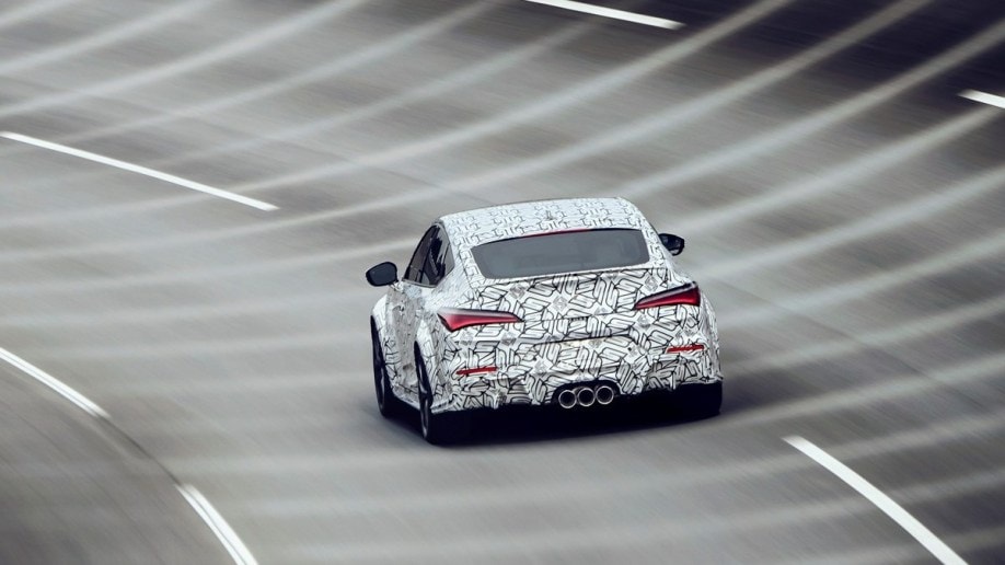 The 2024 Acura Integra Type S as a pace car at the Rolex 24 Hours of Daytona, seen from a rear angle