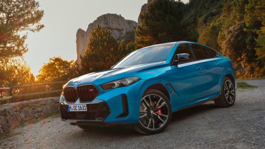 The 2024 BMW X6 seen from a front quarter angle