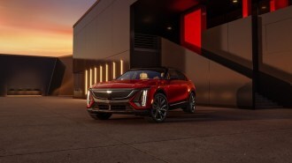 The 2024 Cadillac Lyriq seen from a front quarter angle