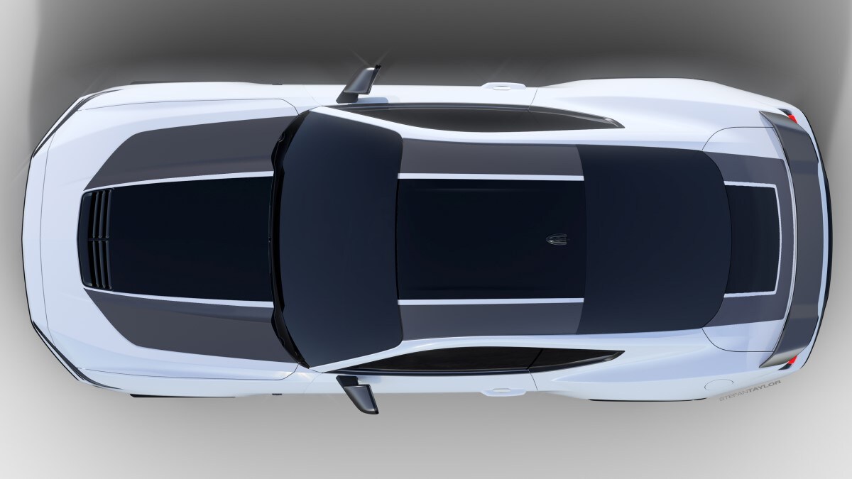 The 2024 Ford Mustang Dark Horse with painted stripes