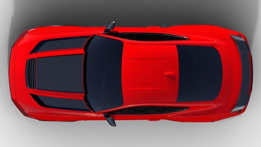 The 2024 Ford Mustang Dark Horse with vinyl stripes