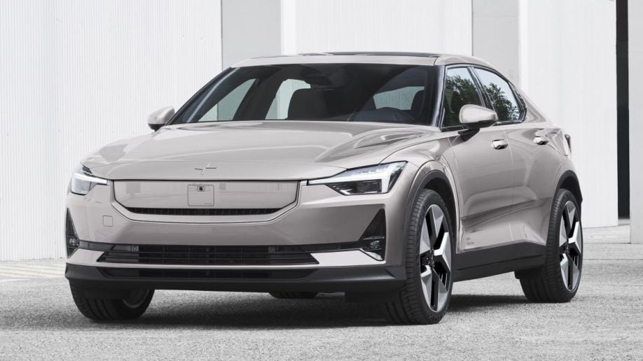 Front view of the 2024 Polestar 2 and its revised grille area