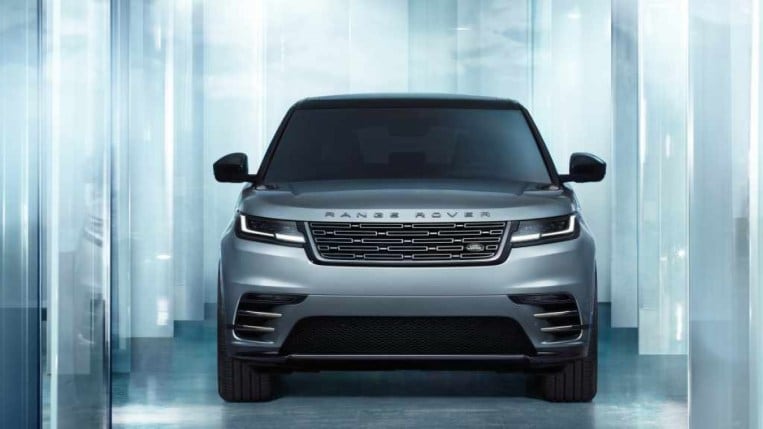 The 2024 Range Rover Velar seen from head on