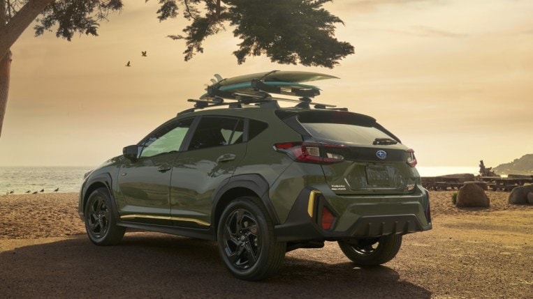 The 2024 Subaru Crosstrek seen from a rear quarter angle