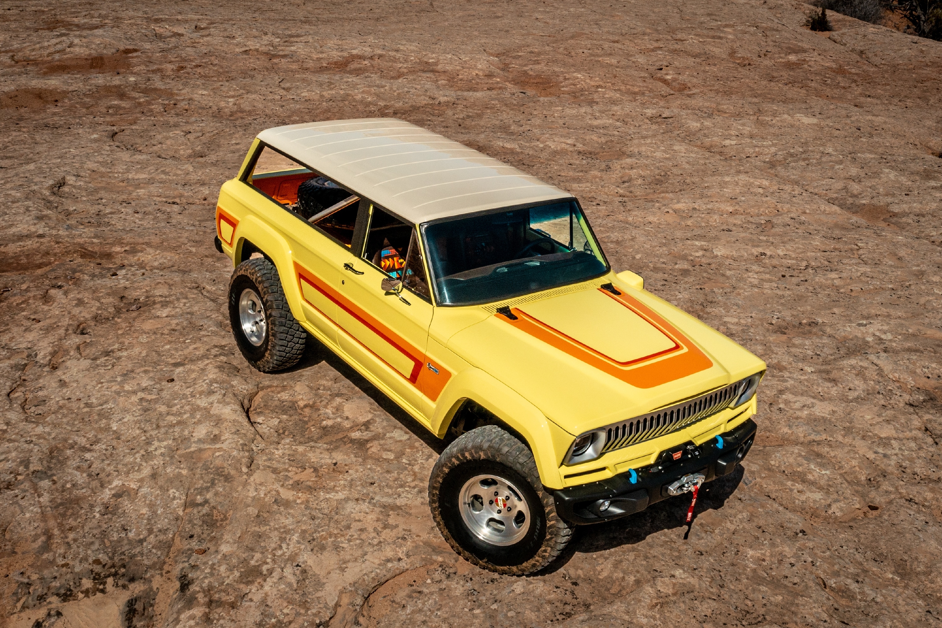 The 2023 Jeep Cherokee 4xe Concept, based on a 1978 Cherokee
