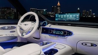 2023 Genesis Electrified GV70 interior.