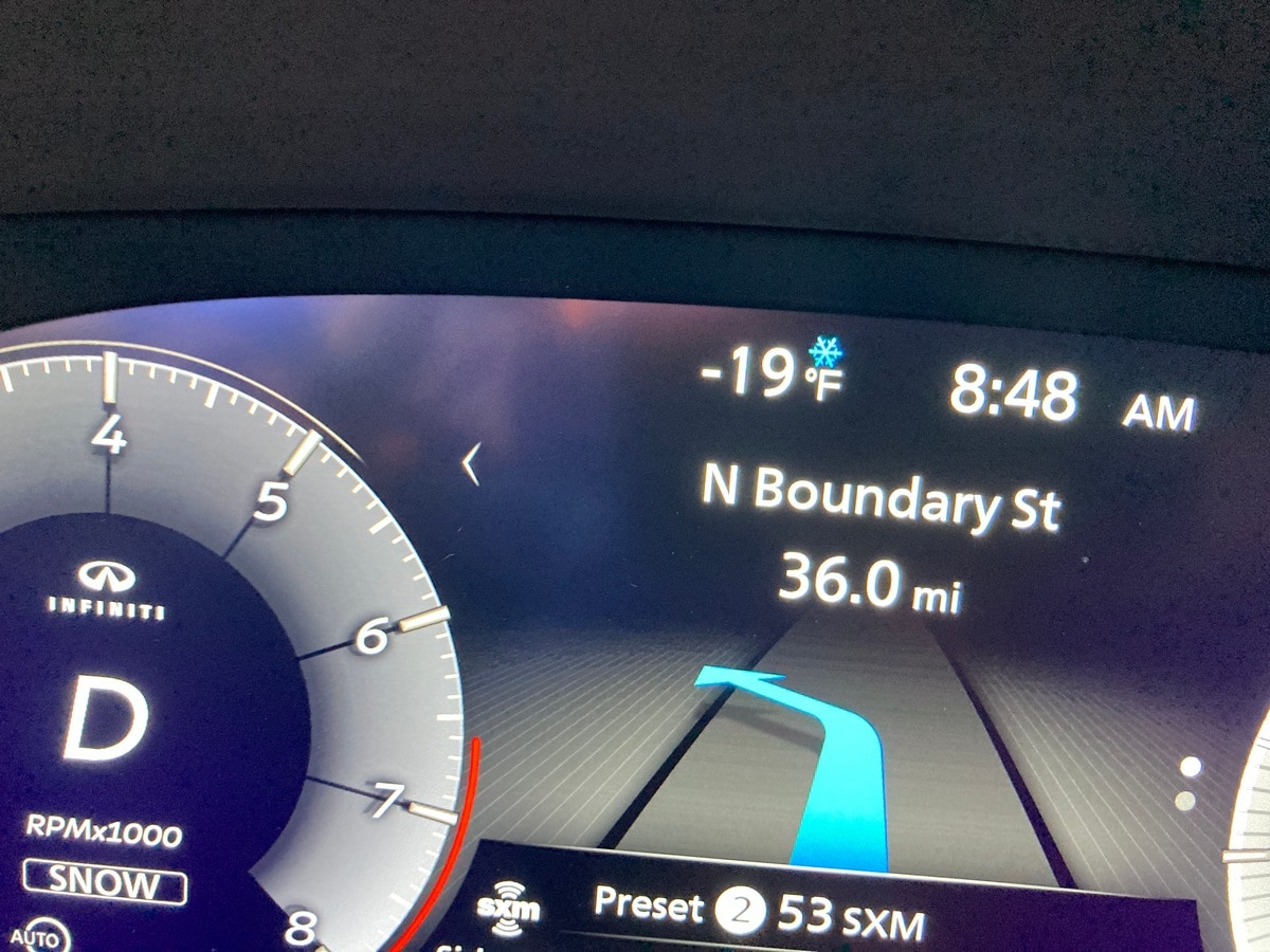 2023 Infiniti QX60 driver information screen.