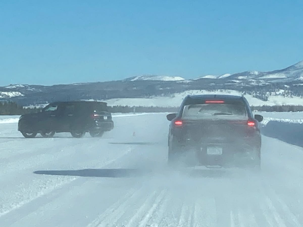 2023 Infiniti QX60 on snow course.