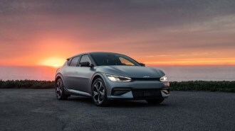 The 2023 Kia EV6 seen from a front quarter angle