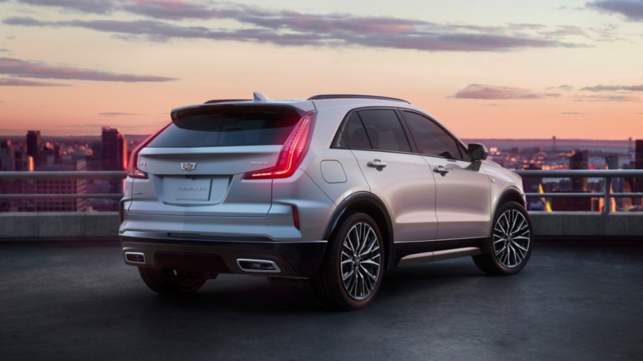 The 2024 Cadillac XT4 seen from a rear quarter angle