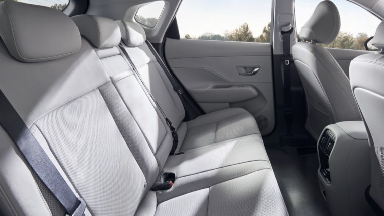 The rear seats of the 2024 Hyundai Kona Electric