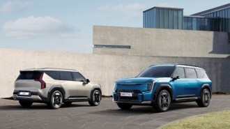 The 2024 Kia EV9, front and rear angles, parked together