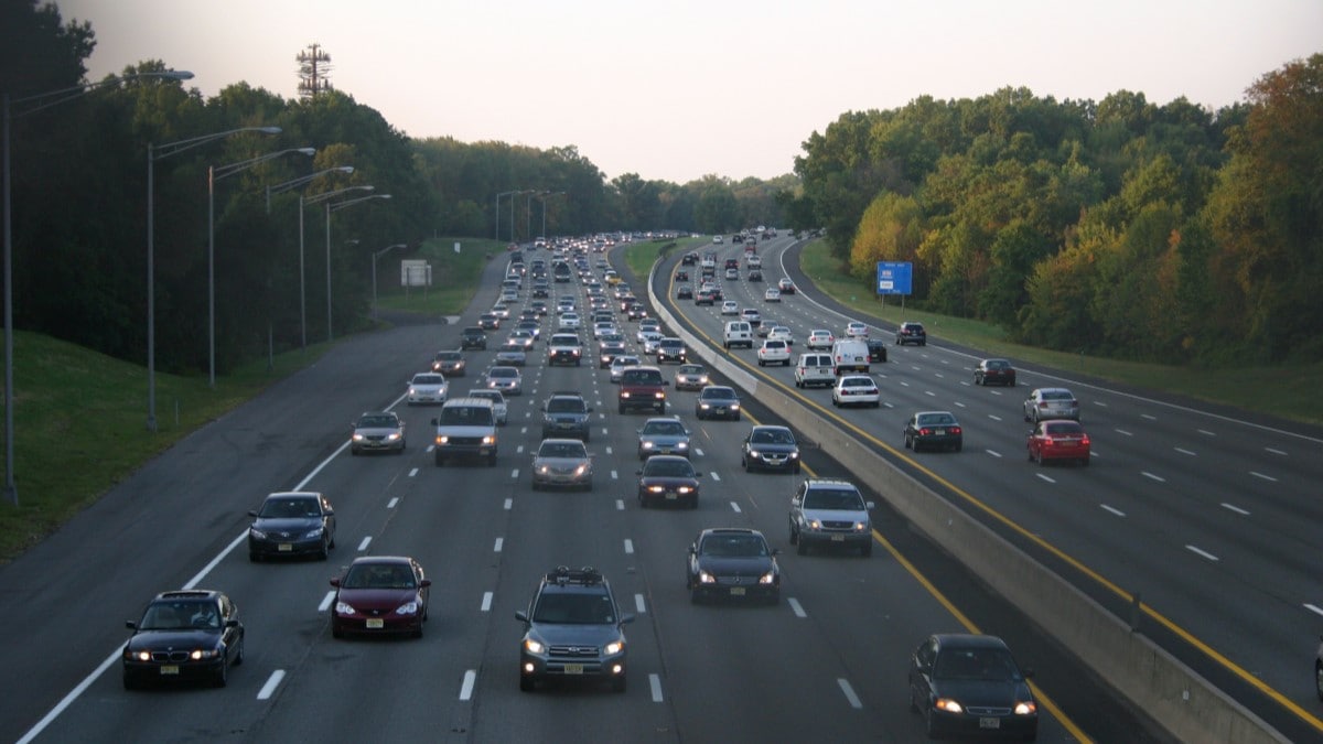 Traffic on New Jerseys' Garden State Parkway