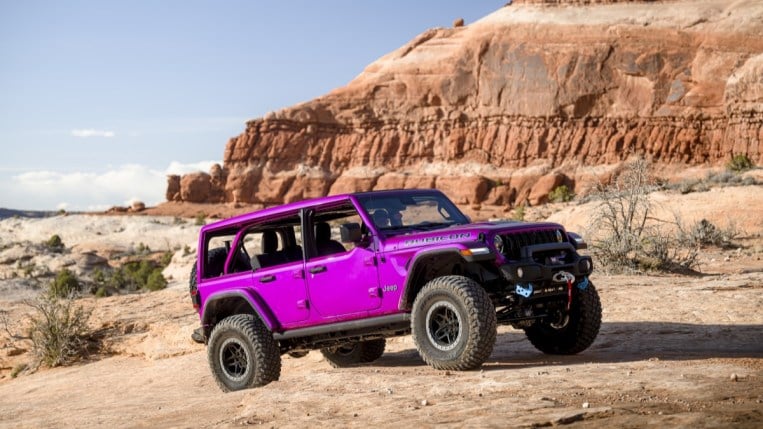 The pink Jeep Wrangler Rubicon Concept