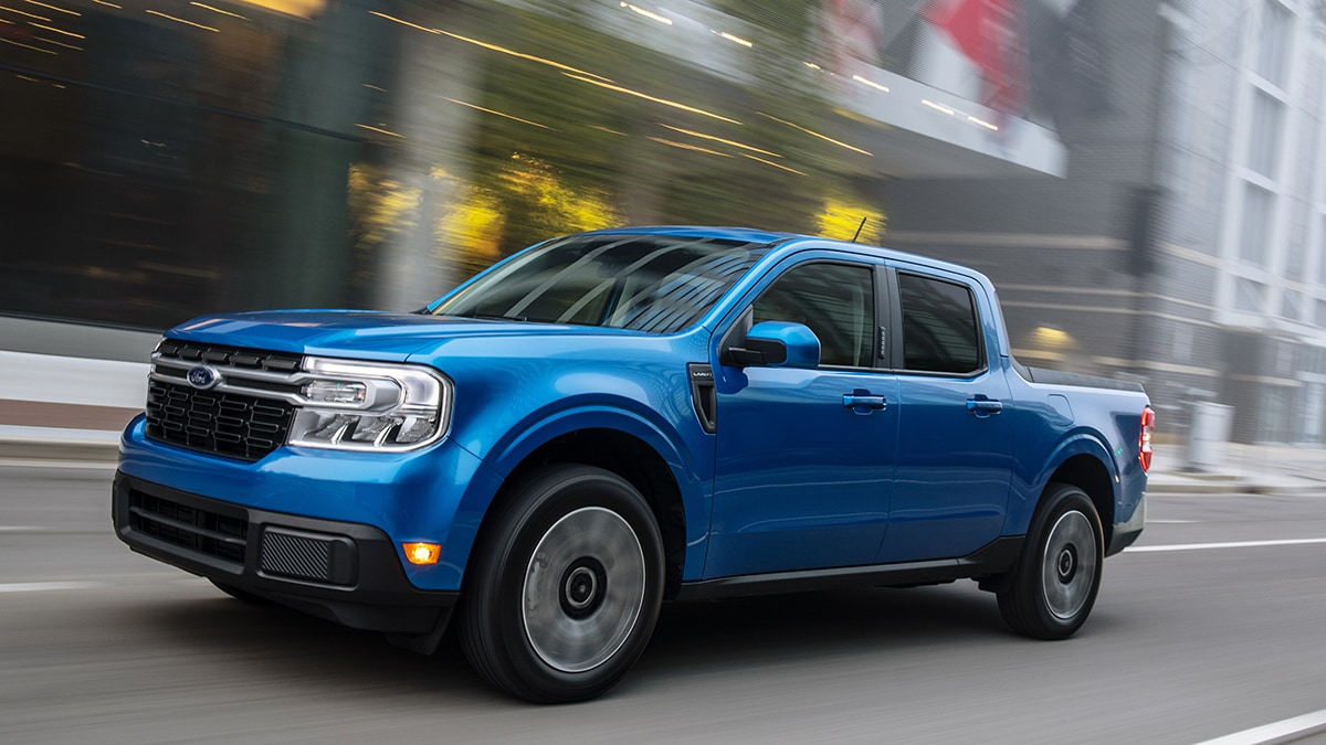2022 Ford Maverick Hybrid in blue