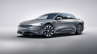 2023 Lucid Air Grand Touring in silver.
