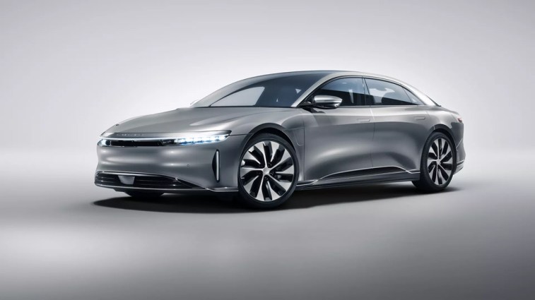 2023 Lucid Air Grand Touring in silver.