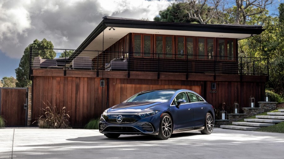 The 2023 Mercedes-Benz EQS City Edition seen from a front quarter angle