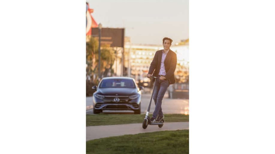 The 2023 Mercedes-Benz EQS City Edition comes with a free electric scooter. 