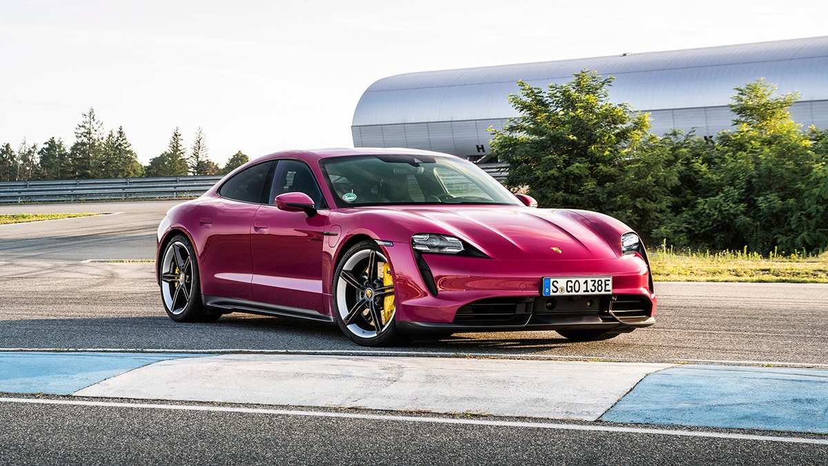 2023 Porsche Taycan Turbo S in red