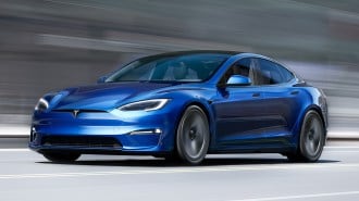 2023 Tesla Model S in blue.