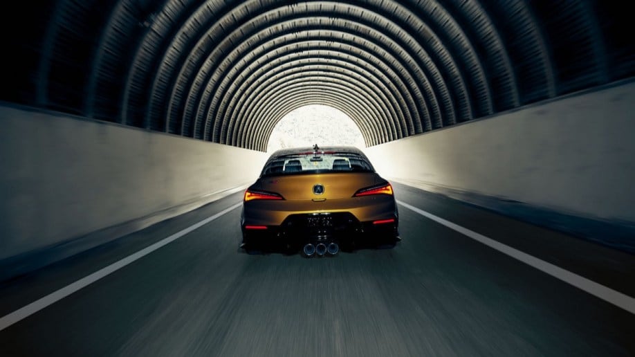 The 2024 Acura Integra Type S seen from the rear