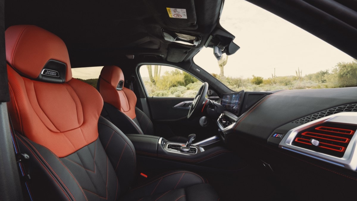 The interior of the 2024 BMW XM Label Red