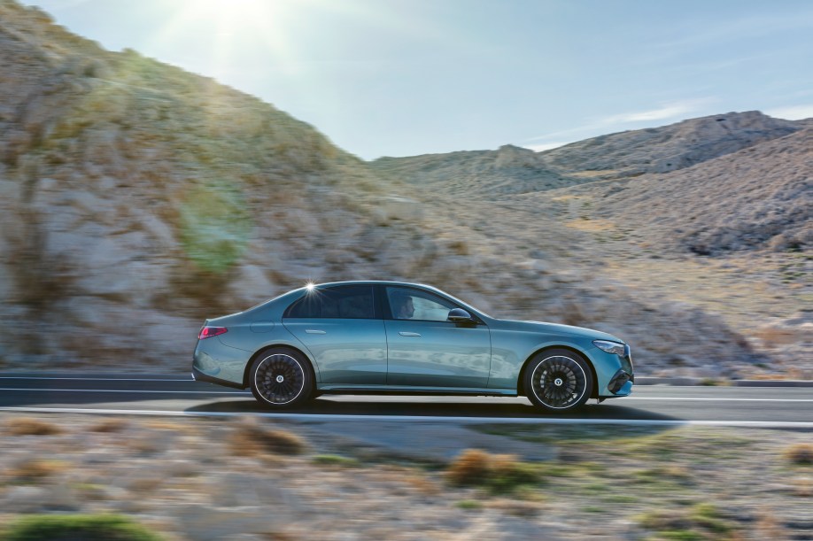 The 2024 Mercedes-Benz E-Class seen in profile