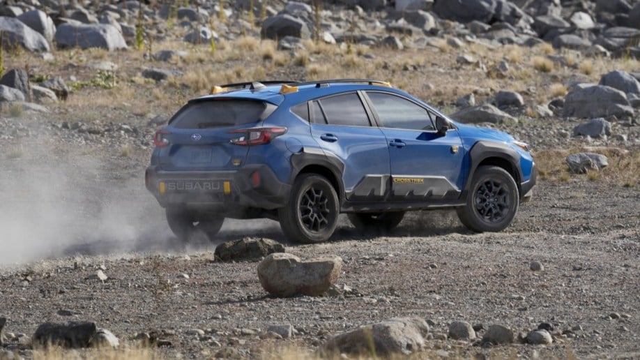 The 2024 Subaru Crosstrek Wilderness seen from a rear quarter angle