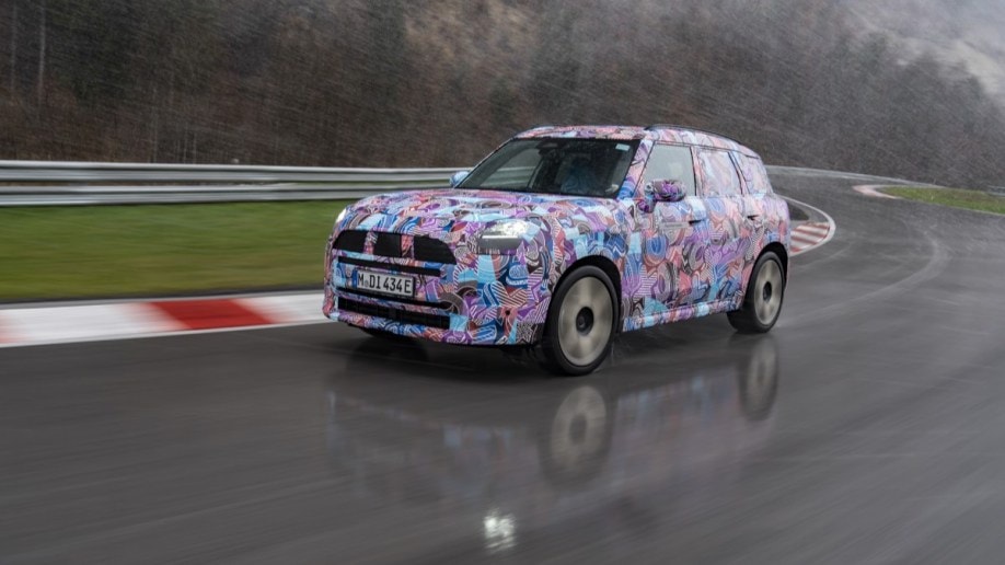 A teaser photo of the 2025 Mini Countryman in camouflage 