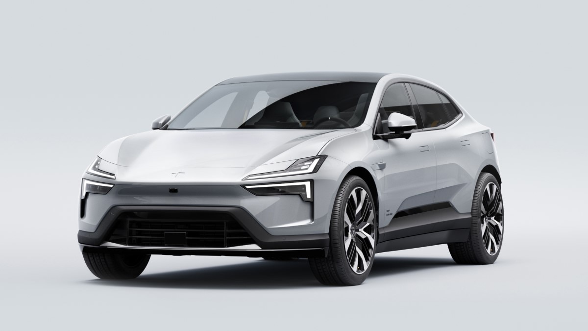 The 2025 Polestar 4 seen from a front quarter angle