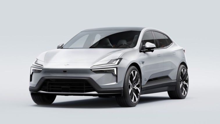 The 2025 Polestar 4 seen from a front quarter angle